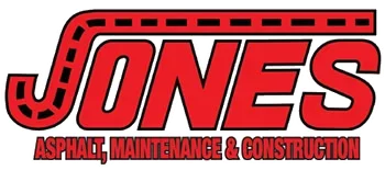 Logo reading "Jones Asphalt, Maintenance & Construction" with a stylized road forming the "J" in Jones.