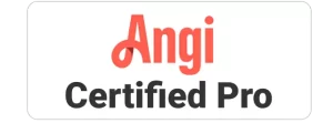 Angi Certified Pro logo on a white background with red and black text.