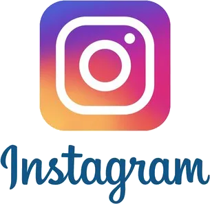 Instagram logo with a camera icon on a gradient background and "Instagram" written below in script font.
